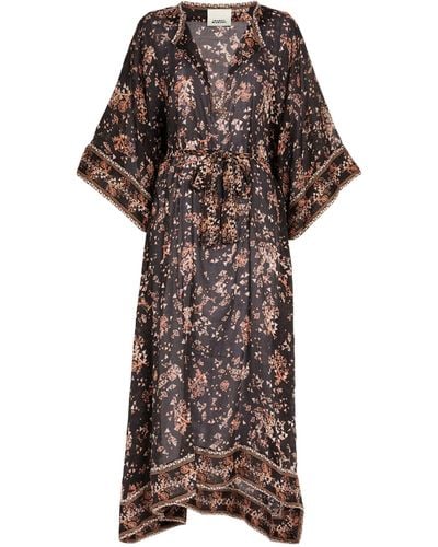 Isabel Marant Cotton-silk Amira Maxi Dress - Brown