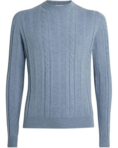 FIORONI CASHMERE Cashmere Cable-knit Sweater - Blue