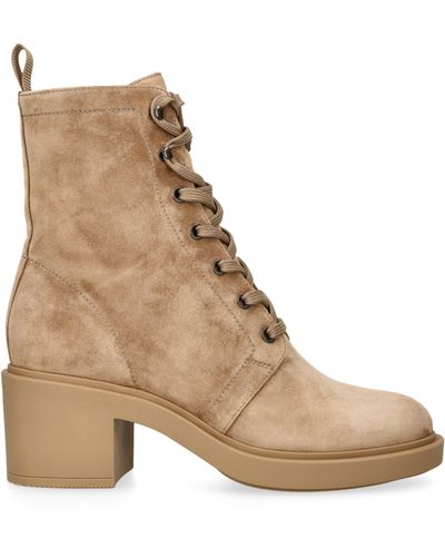 Gianvito Rossi Suede Foster Boots 45 - Natural