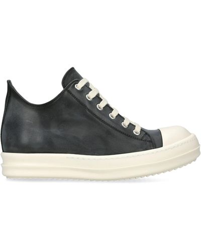 Rick Owens Leather Low-top Sneakers - Black