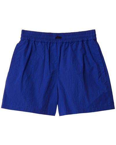 Burberry Embroidered-ekd Shorts - Blue
