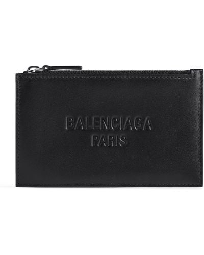 Balenciaga Leather Duty Free Zip Card Holder - Black