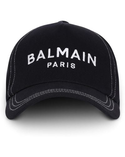 Balmain Cotton Logo-embroidered Cap - Black