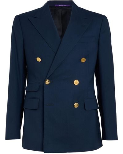 Ralph Lauren Purple Label Double-breasted Suit Jacket - Blue