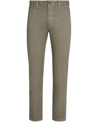 Zegna Linen-cotton Roccia Slim Jeans - Gray
