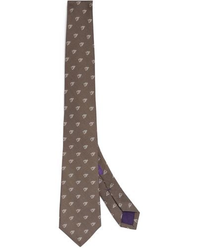 Ralph Lauren Purple Label Cashmere-silk Art Deco Tie - Brown