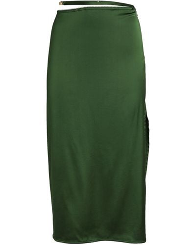 Jacquemus Satin Logo-charm Skirt - Green