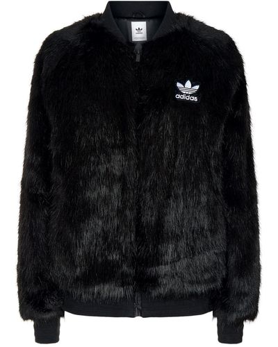 adidas Originals Faux Fur Jacket - Black