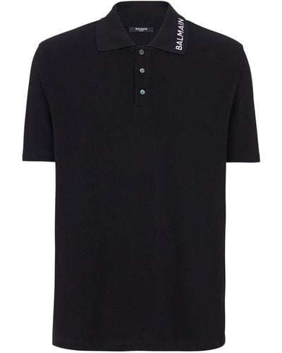 Balmain Embroidered Logo Polo Shirt - Black