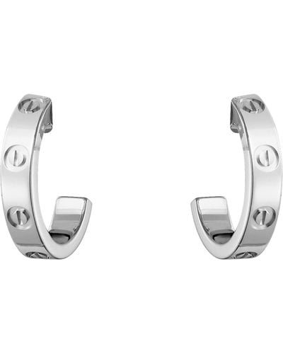 Cartier White Gold Love Hoop Earrings - Metallic