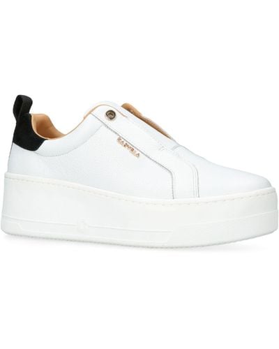 Carvela Kurt Geiger Leather Connected Laceless Trainers - White