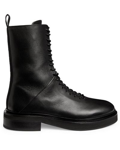 AllSaints Leather Mina Lace-up Boots - Black