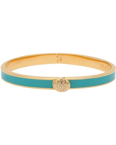 Halcyon Days Gold-plated Crystal Button Bangle - Blue