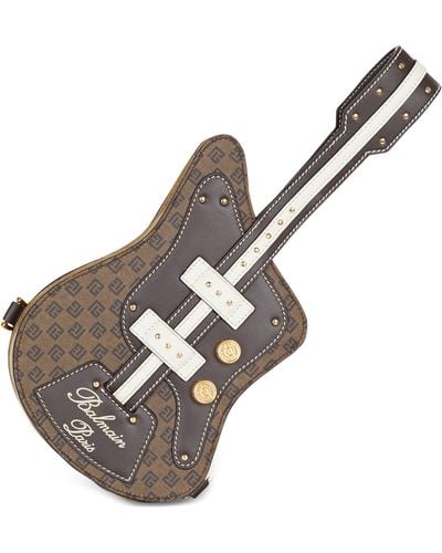 Balmain Monogram Guitar Clutch Bag - Brown