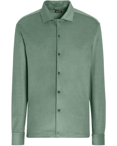 ZEGNA Cotton-silk Shirt - Green