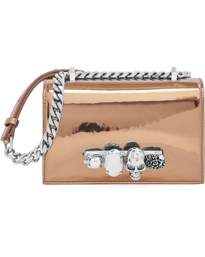 Alexander McQueen Mini Jewelled Satchel Bag - Natural