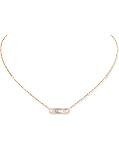 Messika Yellow Gold And Diamond Baby Move Classique Pavé Necklace - Natural