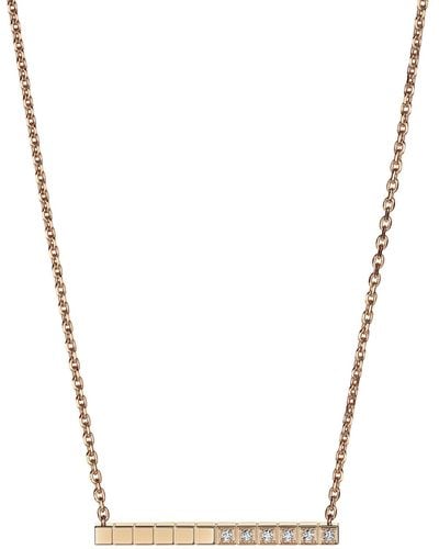 Chopard Rose Gold And Diamond Ice Cube Pure Necklace - Metallic