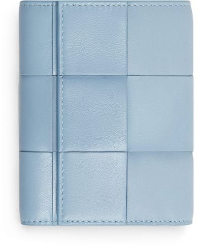 Bottega Veneta Leather Cassette Tri-fold Wallet - Blue