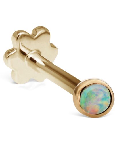 Maria Tash Yellow Gold Opal Threaded Stud Earring (2mm) - Metallic