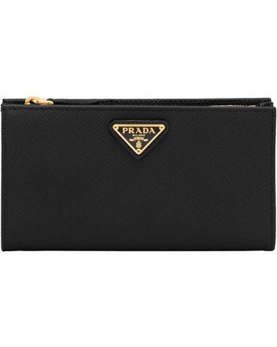 Prada Large Saffiano Leather Bifold Wallet - Black