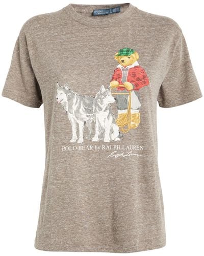 Polo Ralph Lauren Polo Bear Graphic-print Jersey T-shirt - Grey
