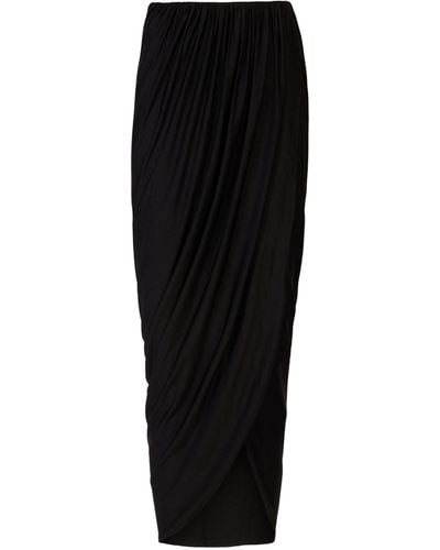 AllSaints Draped Aurelia Midi Skirt - Black