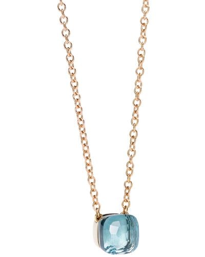 Pomellato Rose Gold Nudo Pendant Necklace - Blue