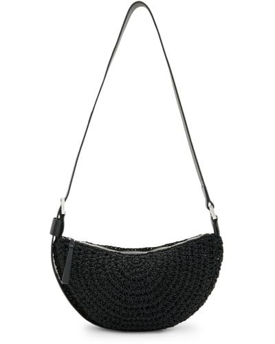 AllSaints Crochet Half Moon Cross-body Bag - Black