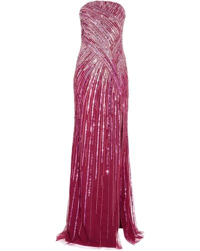 Pamella Roland Sequin-embellished Ombré Gown - Purple