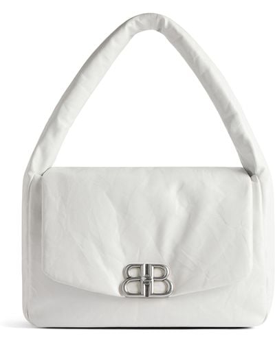 Balenciaga Small Monaco Clutch Bag - White
