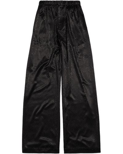 Balenciaga Embellished Pyjama Trousers - Black