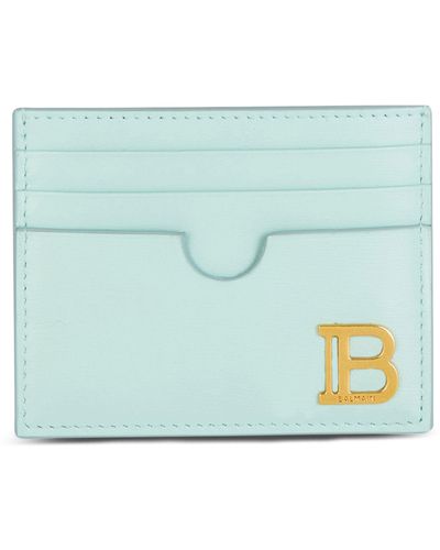 Balmain Leather B-buzz Card Holder - Blue