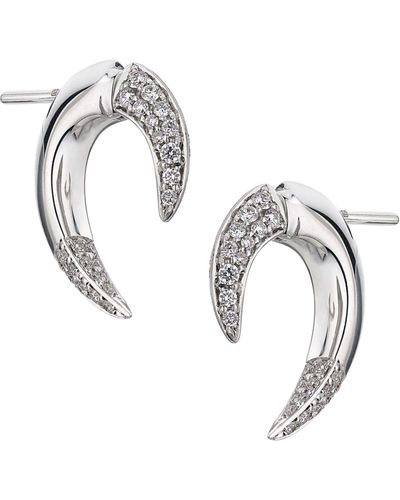 Shaun Leane White Gold And Diamond Fine Talon Earrings - Metallic