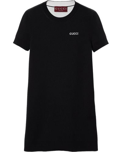 Gucci Wool-blend T-shirt Mini Dress - Black