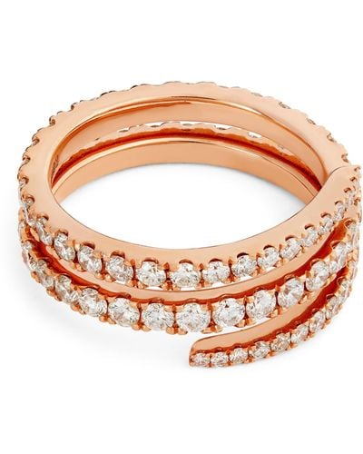 Anita Ko Rose Gold And Diamond Coil Ring (size 6 1/2) - Brown