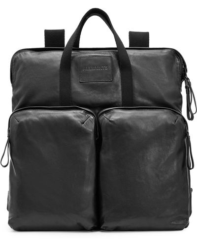AllSaints Leather Force Backpack - Black