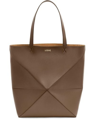 Loewe Large Fold Puzzle Tote Bag - Brown