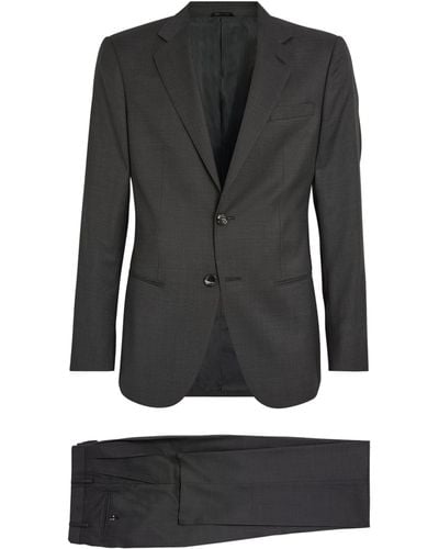 Giorgio Armani Wool Single-breasted Two-piece Suit - Black
