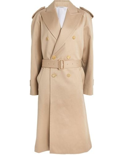 Carven Wool Oversized Trench Coat - Natural
