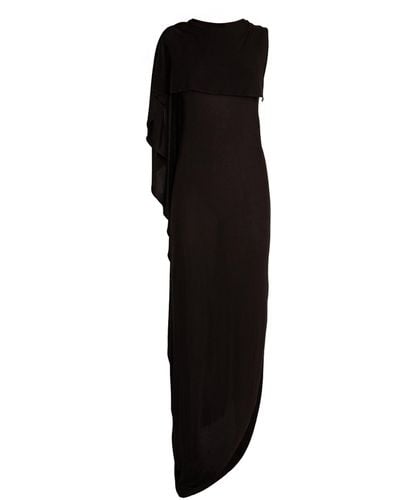 NINETY PERCENT Asymmetrical Gres Maxi Dress - Black