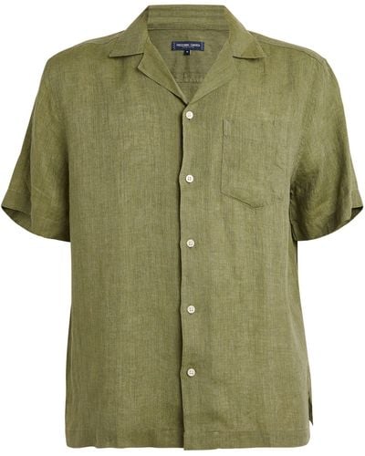 Frescobol Carioca Linen Short-sleeve Shirt - Green