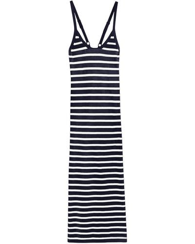 Chinti & Parker Cotton-linen Striped Breton Dress - Blue