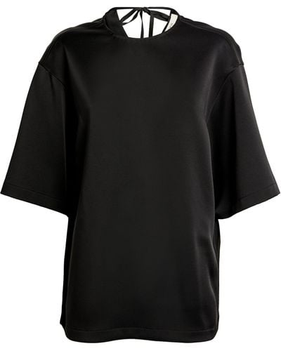 Carven Satin Oversized T-shirt - Black