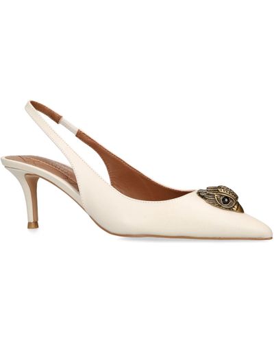 Kurt Geiger Leather Belgravia Slingback Heels - Natural