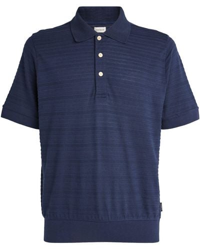Oliver Spencer Rib-knit Glendale Polo Shirt - Blue