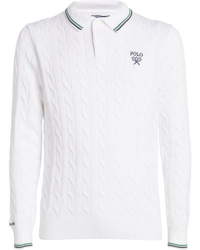 RLX Ralph Lauren X Wimbledon Cable-knit Polo Shirt - White