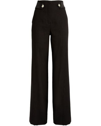 Veronica Beard Linen-blend Sunny Trousers - Black