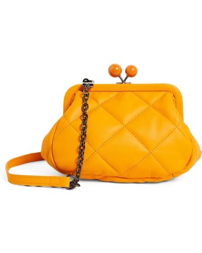 Weekend by Maxmara Leather Quilted Pasticcino Mini Bag - Orange