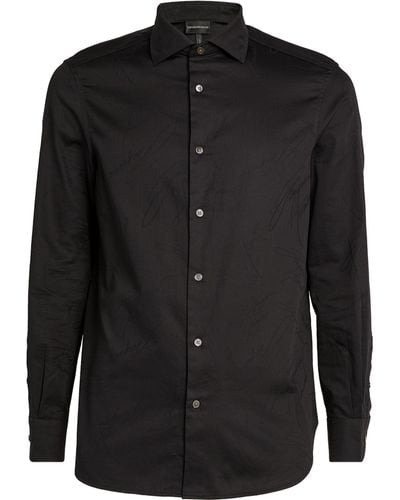 Emporio Armani Cotton Logo Shirt - Black
